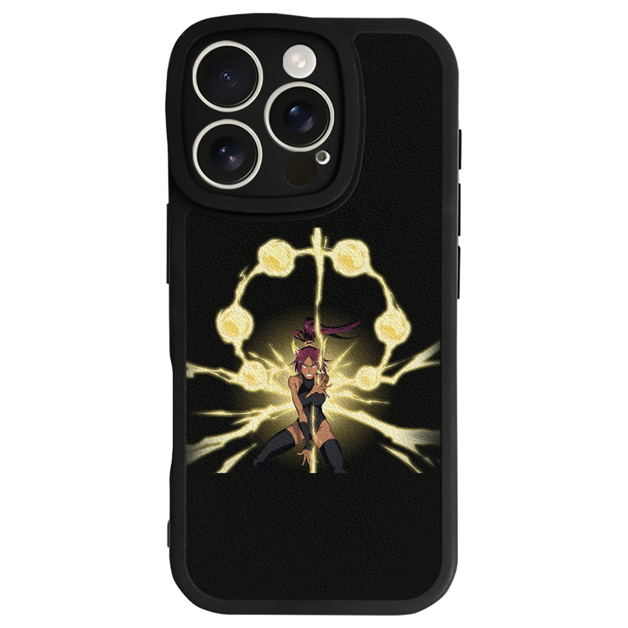 （画像用） ブリーチ 四楓院 夜一（しほういん よるいち） BLEACH Shihouin Yoruichi 【iPhone 16シリーズ対応】シリコンスマホケース（レザー調） 材質：シリコン